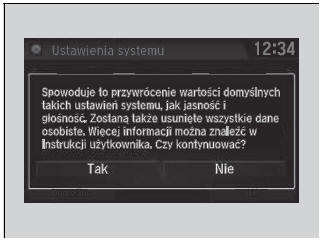 Domyślne ustawienia wszystkich parametrów