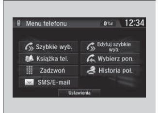 Menu HFT (wersje z wyświetlaczem audio)