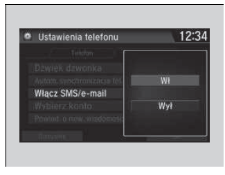 Ustawianie opcji wiadomości SMS/e-mail