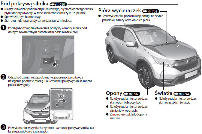 Honda CRV Obsługa serwisowa Skrócona instrukcja