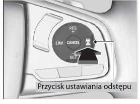 Ustawianie lub zmiana odległości od pojazdu jadącego z przodu